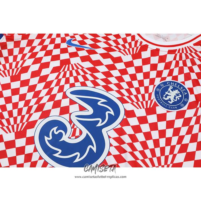 Chandal del Chelsea 2022-2023 Manga Corta Rojo y Blanco - Pantalon Corto